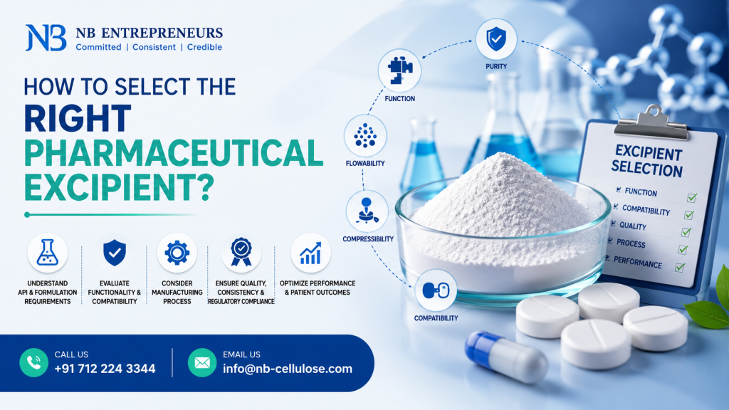 How to select the right pharmaceutical excipient for formulation and manufacturing
