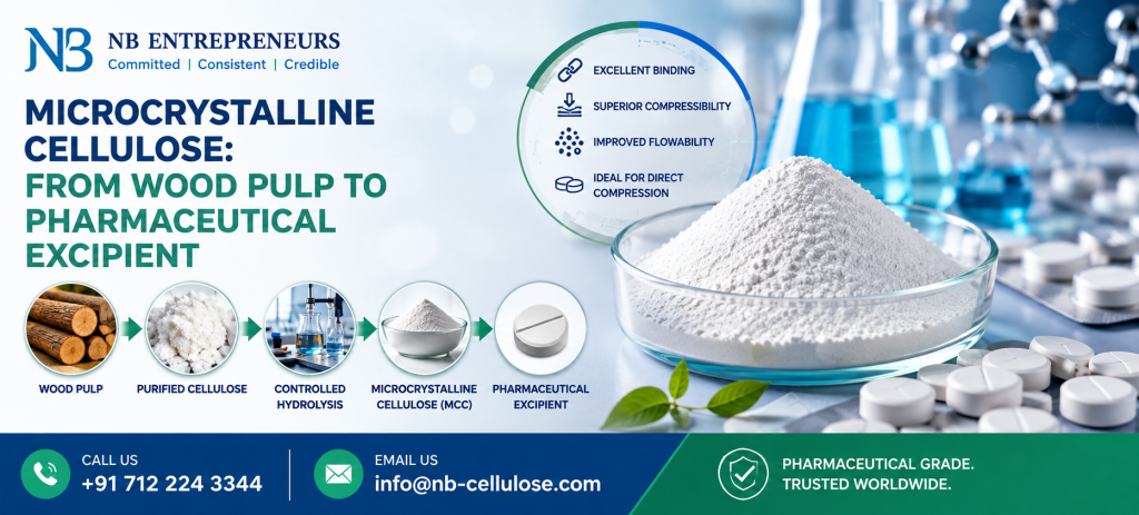 Microcrystalline Cellulose from wood pulp to pharmaceutical excipient