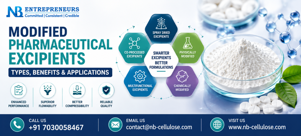 Modified pharmaceutical excipients: types, benefits and applications