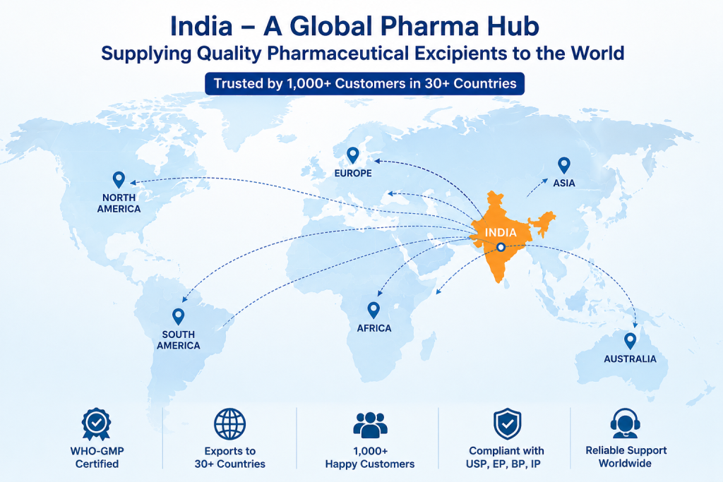 India vs China vs Europe pharmaceutical excipient sourcing comparison